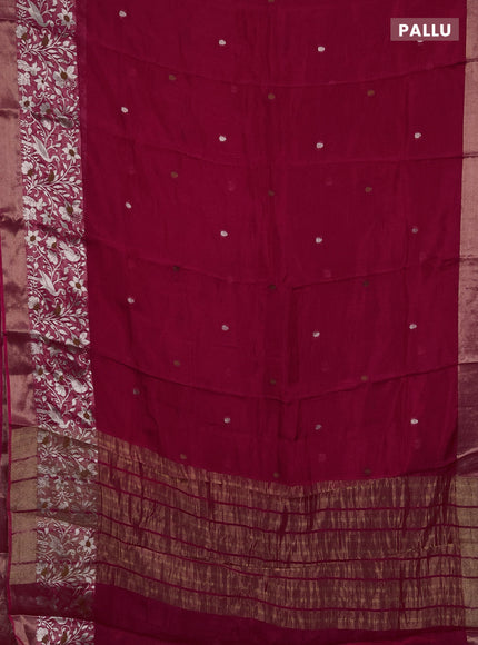 Art kota saree pink with zari woven buttas and long zari woven border