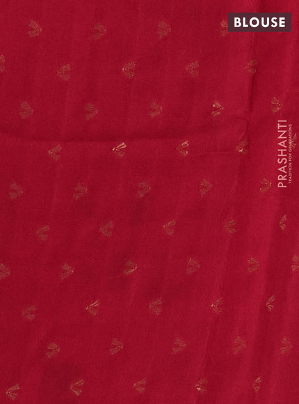 Art kota saree red with zari woven buttas and zari woven border