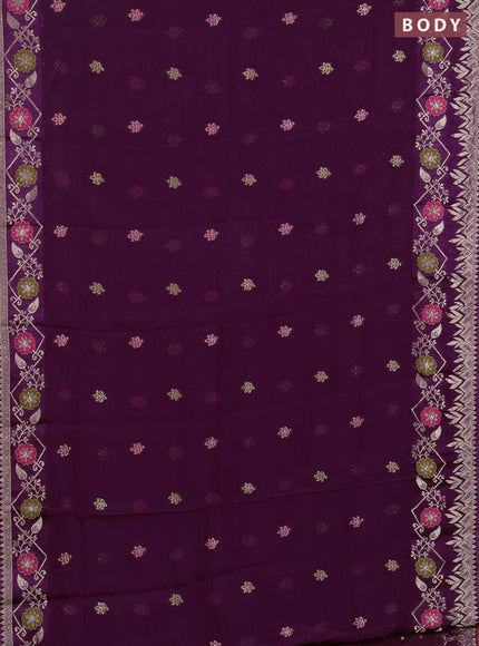Art kota saree purple with zari woven buttas and zari woven border