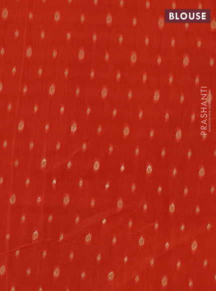Art kota saree rustic orange with thread & zari woven buttas and long zari woven border