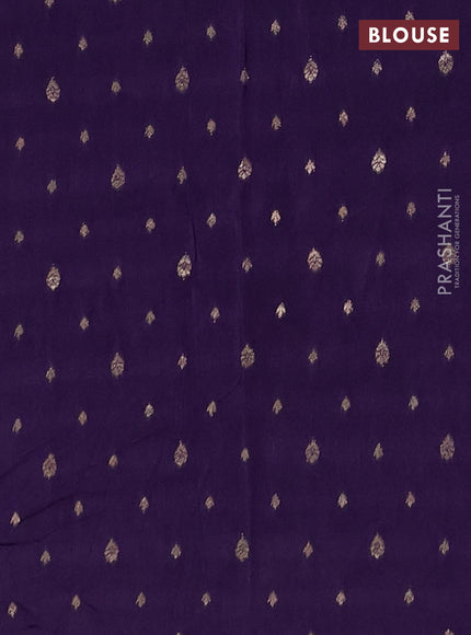 Art kota saree deep violet with thread & zari woven buttas and long zari woven border