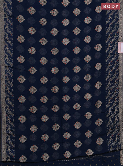Art kota saree peacock blue with zari woven buttas and zari woven border