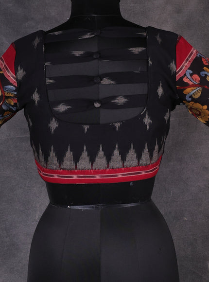 Black Cotton Ikat Readymade Blouse