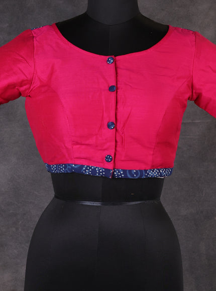 Pink Raw Silk Readymade Blouse
