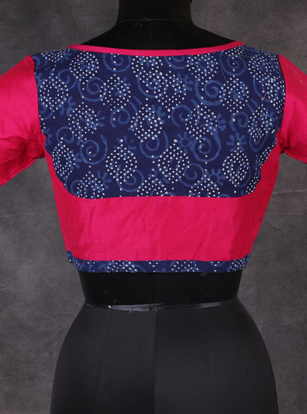 Pink Raw Silk Readymade Blouse