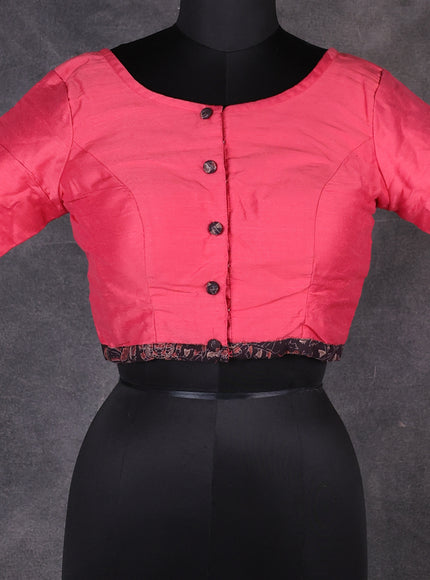 Cherry Red Raw Silk Readymade Blouse