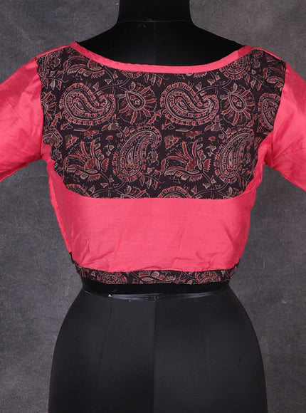 Cherry Red Raw Silk Readymade Blouse