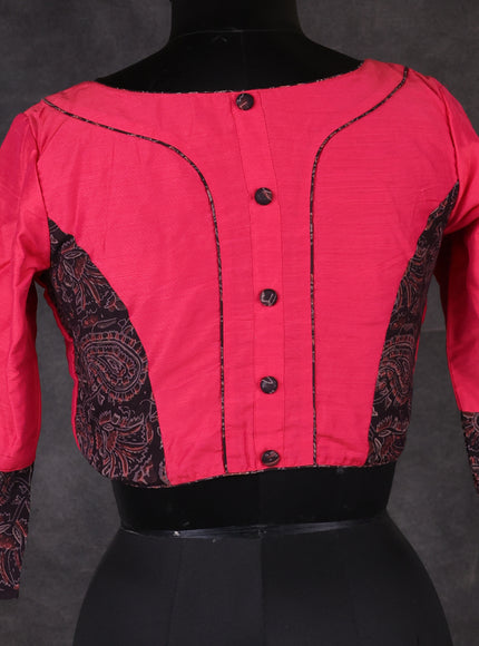 Pink Raw Silk Readymade Blouse