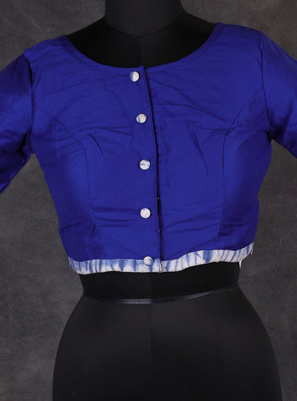 Blue Raw Silk Readymade Blouse
