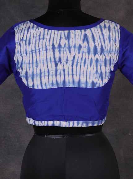 Blue Raw Silk Readymade Blouse