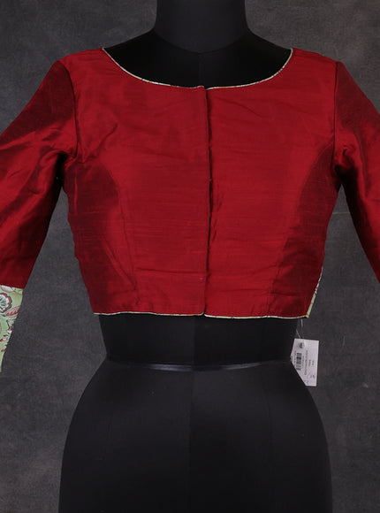 Maroon Raw Silk Readymade Blouse