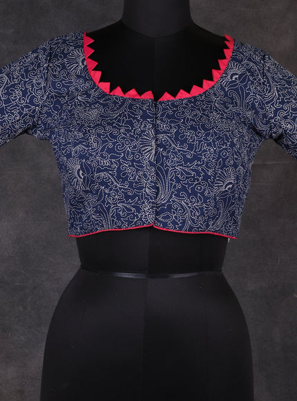 Blue Cotton Readymade Blouse