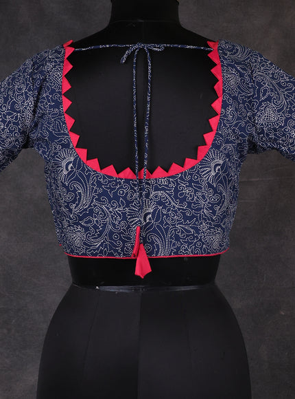 Blue Cotton Readymade Blouse