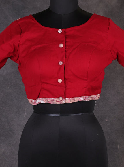 Maroon Cotton Readymade Blouse
