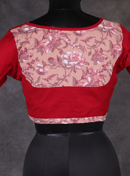 Maroon Cotton Readymade Blouse