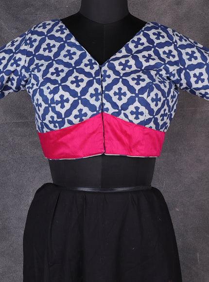 Indigo Blue Cotton Batik Printed Readymade Blouse