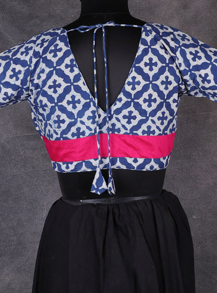 Indigo Blue Cotton Batik Printed Readymade Blouse