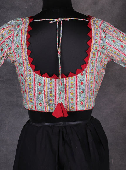 Multi Colour Cotton Printed Readymade Blouse