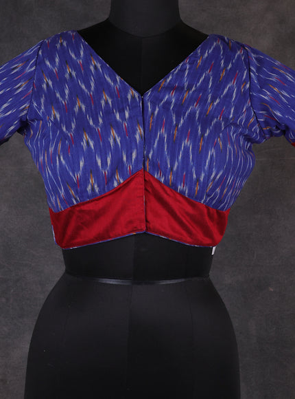 Blue Cotton Ikat Readymade Blouse