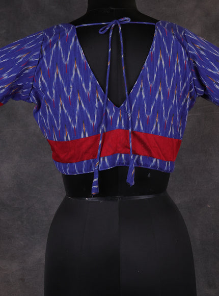 Blue Cotton Ikat Readymade Blouse