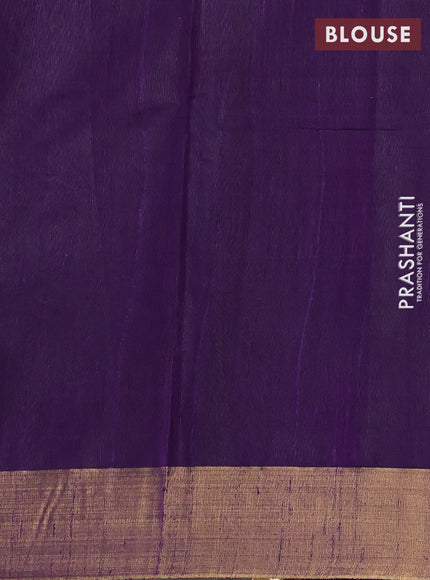 Pure dupion silk saree violet with thread woven buttas and thread woven muniya butta border
