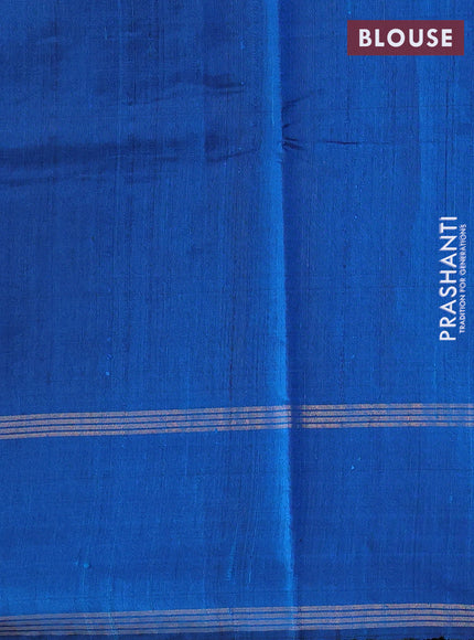 Pure dupion silk saree cs blue with allover zari woven floral butta weaves and rettapet zari woven border