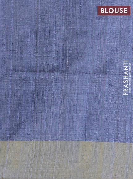 Pure dupion silk saree purple and lavender with thread & zari woven buttas and temple design zari woven border