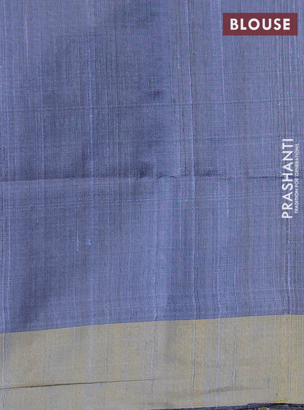 Pure dupion silk saree violet and lavender with thread & zari woven buttas and temple design zari woven border
