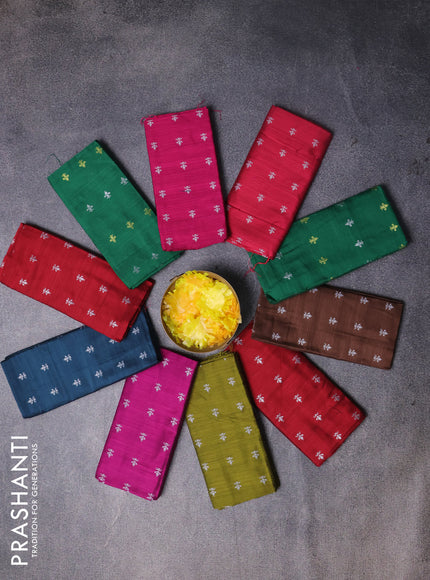 Raw silk blouse bits with multi colour pack of 10 pcs