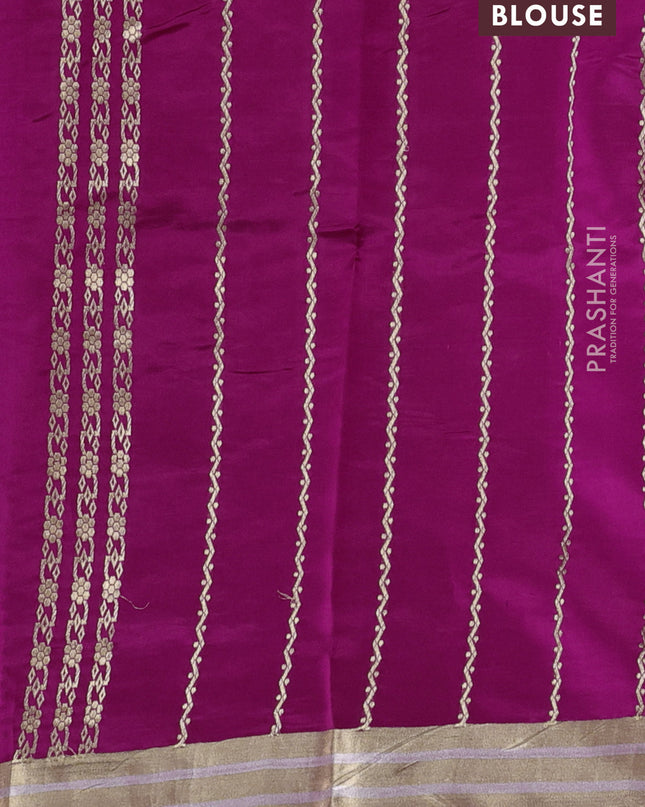 Poona silk saree pink with zari woven buttas and zari woven border