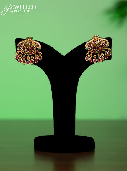 Antique attigai necklace with kemp stones and hangings
