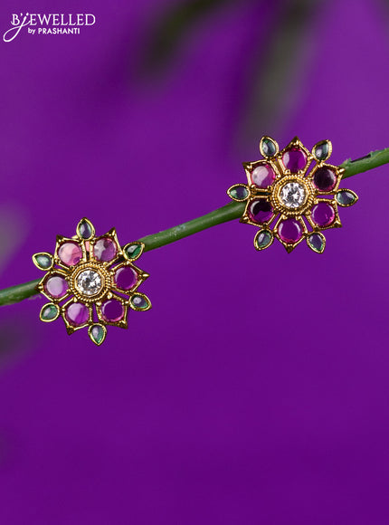 Antique earrings with kemp and kundan stones