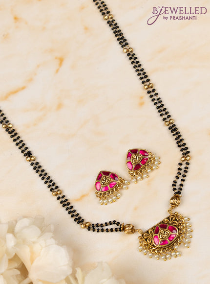 Antique necklace with kemp and cz stones