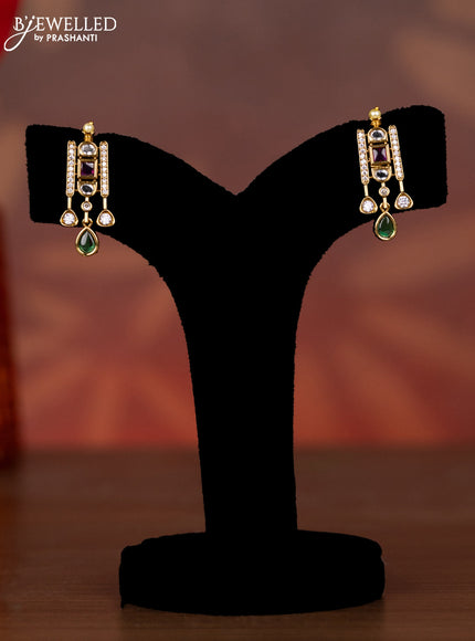 Antique necklace with kemp & kundan and cz stones