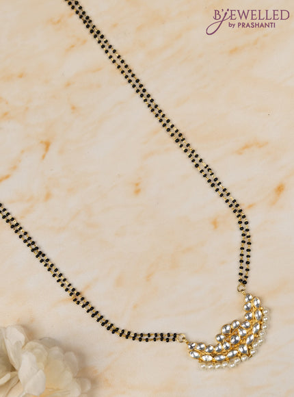 Mangalsutra double layer with kundan stones and pearls without earrings