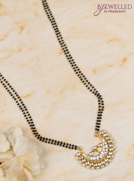 Mangalsutra double layer with kundan stones and pearls without earrings