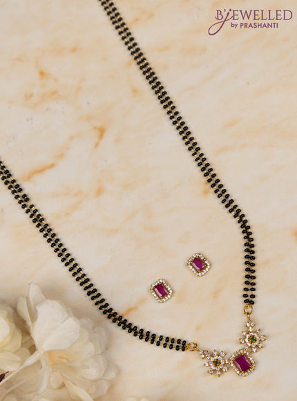Mangalsutra double layer with kemp and cz stones