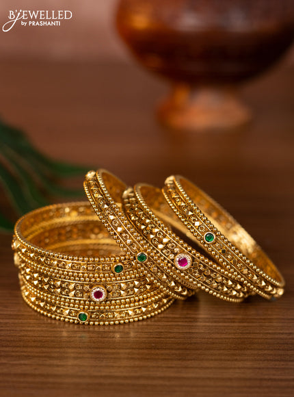 Antique bangles with kemp and cz stones