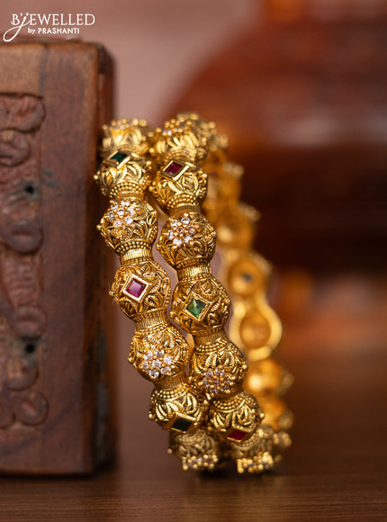 Antique bangles with kemp and cz stones