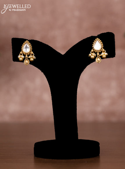 Antique chain with kundan stones and golden beads hangings