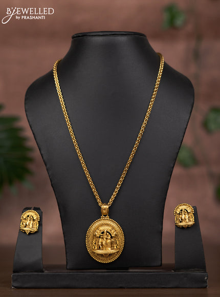 Antique chain with radha krishna pendant