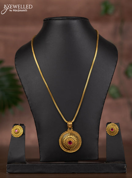 Antique chain with ruby stone