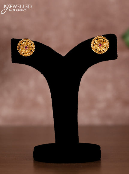 Antique chain with floral design and ruby stone