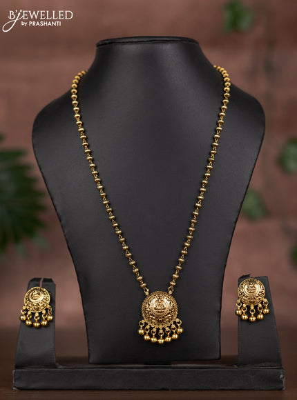 Antique chain with lakshmi design and golden beads hangings