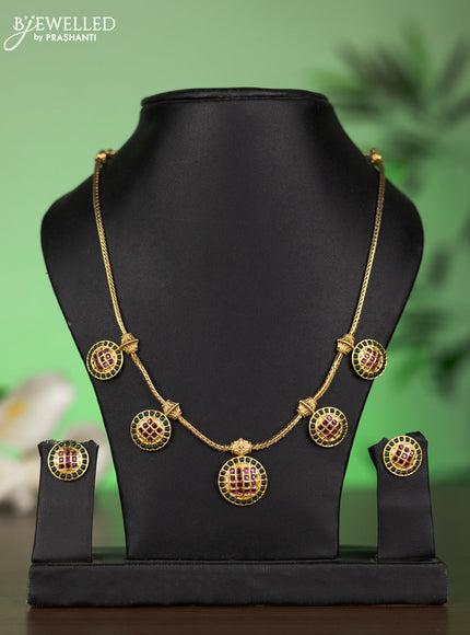 Antique attigai necklace with kemp stones