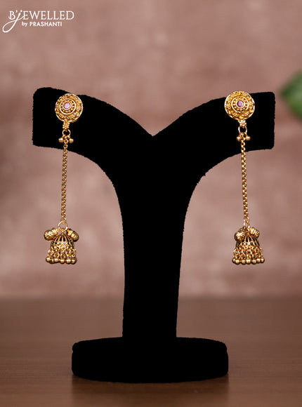 Antique chain with kemp stones and golden beads hangings