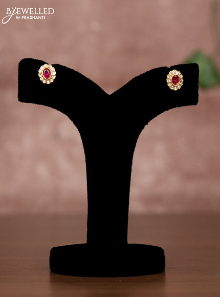 Antique chain with simple design and ruby and cz stones
