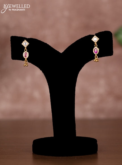 Antique chain with kemp & kundan cz stones and golden beads hangings