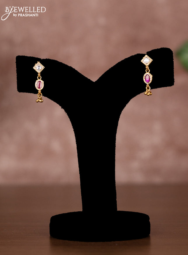 Antique chain with kemp & kundan cz stones and golden beads hangings