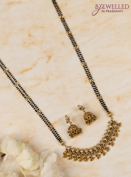 Mangalsutra double layer with kundan stones and golden beads hangings